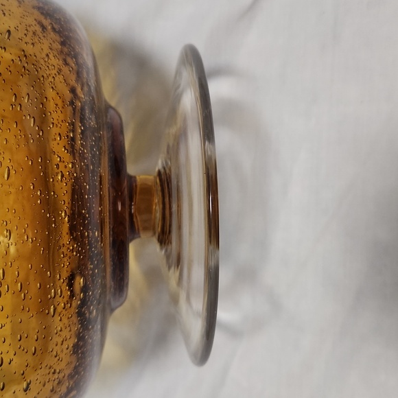 Art Blown bubbled Glass Amber Bowl - Picture 2 of 10